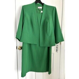 LE SUIT WOMEN'S PLUS SIZE 20W JKT/DRESS GREEN BUSINESS CASUAL WORKWEAR 206